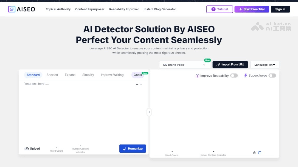 AISEO AI Content Detector 截图